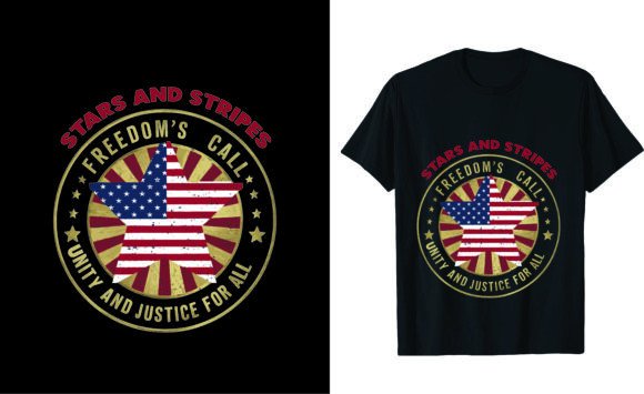 Celebrate in Style: Stars and Stripes T-Shirt Design