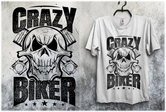 Crazy Biker T-Shirt Design: Fuel Your Creative Projects
