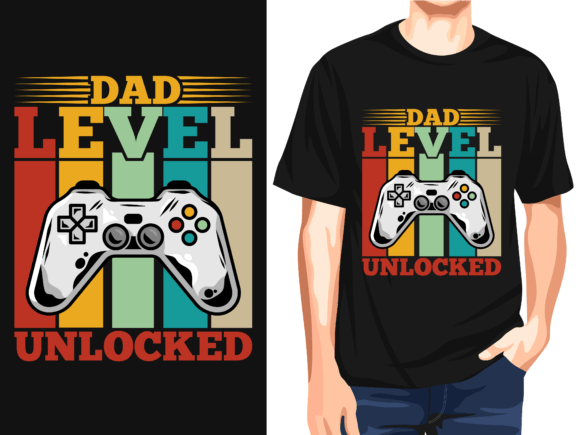 Dad Level Unlocked Vector T-Shirt Design: Elevate Your Creative Projects