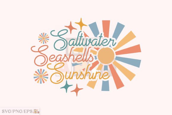 Saltwater Seashells Sunshine SVG Design: A Coastal Creative Asset