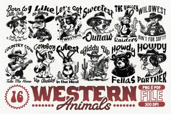 Western Animals T-shirt Design Bundle: A Designer's Asset